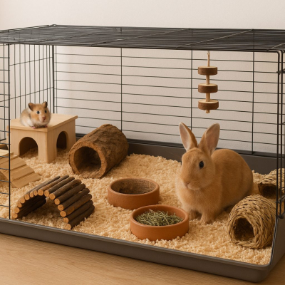 Jak urządzić bezpieczną klatkę dla chomika lub królika