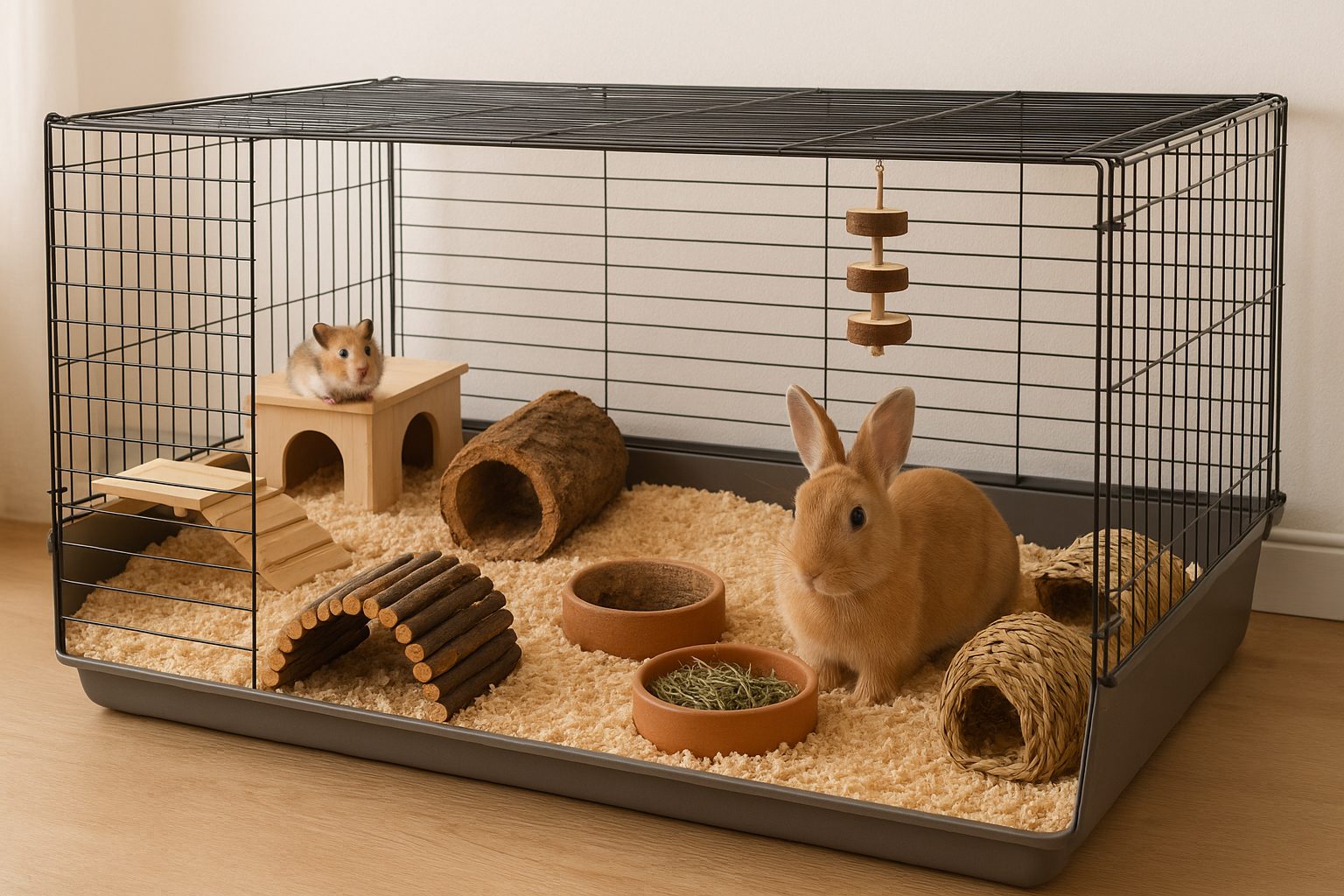 Jak urządzić bezpieczną klatkę dla chomika lub królika