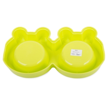 Miska podwójna dla psa kota metalowa 0,3l x 2