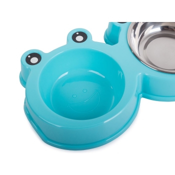 Miska podwójna dla psa kota metalowa 0,175l x 2