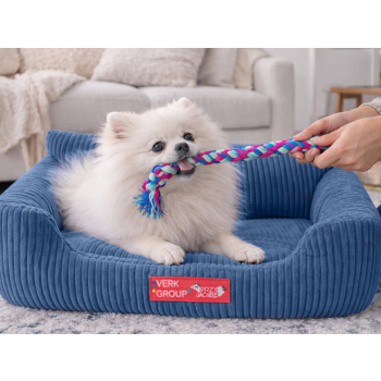 Legowisko dla psa kota miękkie sztruksowe antypoślizgowe małe wygodne m