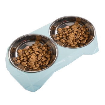 Miska podwójna dla psa kota metalowa 350ml x 2