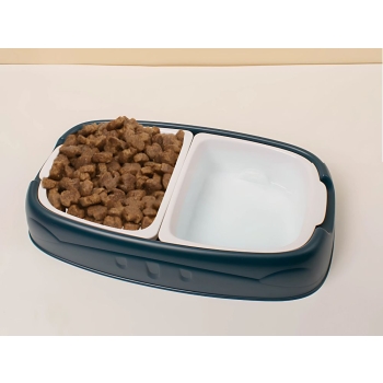 Podwójna miska dla psa kota wyjmowane miski na wodę i karmę duża plastikowa