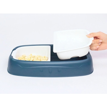 Podwójna miska dla psa kota wyjmowane miski na wodę i karmę duża plastikowa