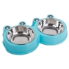 Miska podwójna dla psa kota metalowa 0,175l x 2