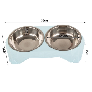 Miska podwójna dla psa kota metalowa 350ml x 2