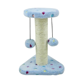Drapak dla kota do wspinania niebieski z haftem w kropki 22*20*28cm