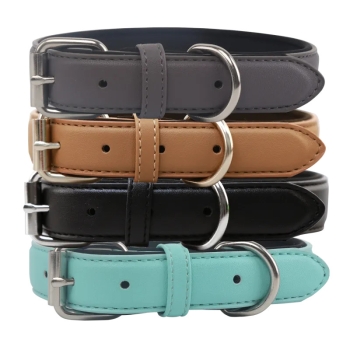 Gruba obroża ze sztucznej skóry rozmiar L cztery kolory