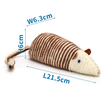 Drapak dla kota w kształcie myszy z lnianego sznura 21.5*6.3*6cm