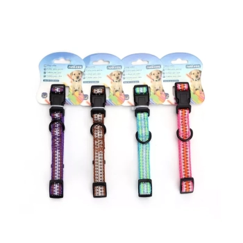 Odblaskowa obroża dla psa z imitacji nylonu rozm.S