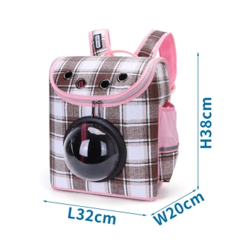 Kosmiczny plecak dla psa lub kota z okienkiem 32*20*38cm w kratkę