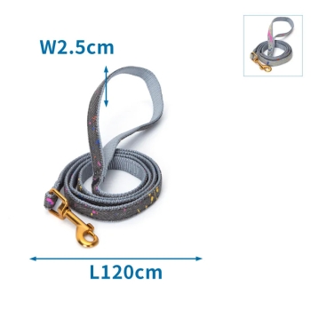 Smycz dla psa rozmiar L 2.5*120cm klasyczna taśma nylonowa z jeansem