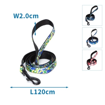 Smycz dla psa z trwałym kolorowym nadrukiem 2x120cm rozmiar M