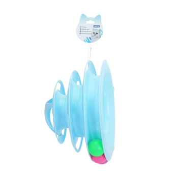 Czteropiętrowa plastikowa podstawka do zabawy z piłeczkami dla kota