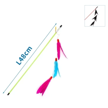 Zabawka dla kota-wędka z piórkami