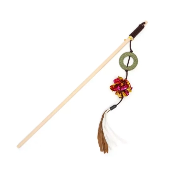 Wędka z piórkami 40cm do zabawy z kotem