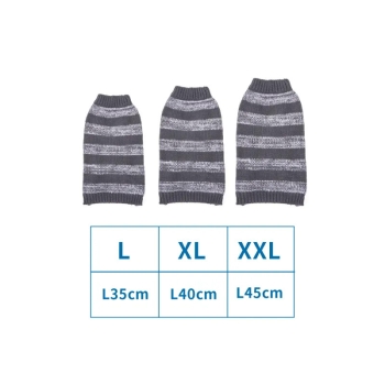 Sweter w szare paski z okrągłym dekoltem Rozmiar: L/XL/XXL