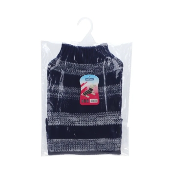 Sweter w szare paski z okrągłym dekoltem Rozmiar: L/XL/XXL