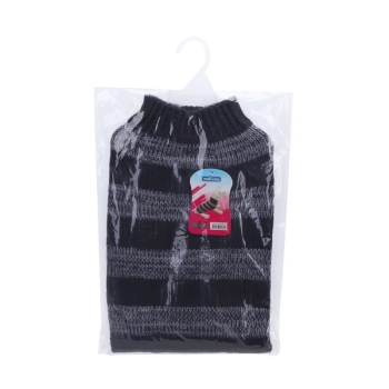 Sweter w szare paski z okrągłym dekoltem Rozmiar: L/XL/XXL