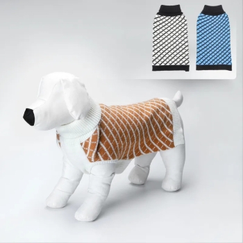 Sweter z golfem w paski i w kratę w brytyjskim stylu Rozmiar: L/XL/XXL