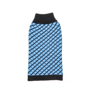 Sweter z golfem w paski i w kratę w brytyjskim stylu Rozmiar: L/XL/XXL