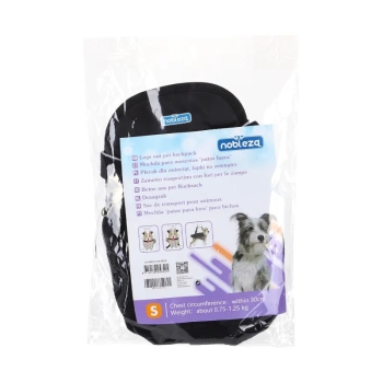 Plecak do noszenia psa rozmiar S obwód klatki 30 cm 0.75-1.25 kg czarny
