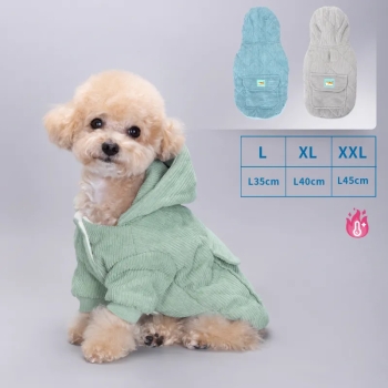 Sztruksowy płaszcz z dużą kieszenią i kapturem Rozmiar: L/XL/XXL