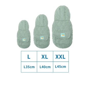 Sztruksowy płaszcz z dużą kieszenią i kapturem Rozmiar: L/XL/XXL