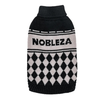 Sweter z golfem w kratkę dla zwierząt Czarny/Szary/Brązowy XS/S/M