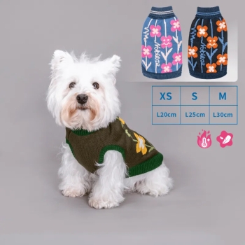 Sweter z golfem i haftem w uśmiechnięte kwiatki Rozmiar: XS/S/M