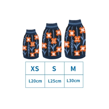 Sweter z golfem i haftem w uśmiechnięte kwiatki Rozmiar: XS/S/M