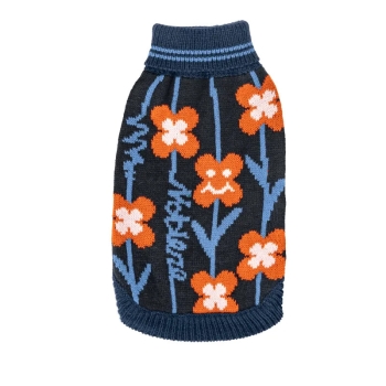 Sweter z golfem i haftem w uśmiechnięte kwiatki Rozmiar: XS/S/M