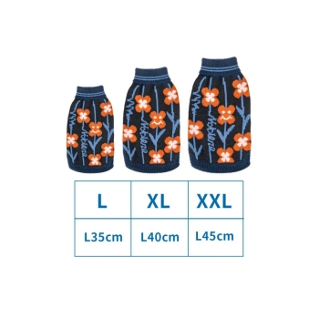 Sweter z golfem i haftem w uśmiechnięte kwiatki XS,S,M