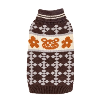 Sweter z golfem z haftowanym misiem Czarny/Zielony/Niebieski L/XL/XXL