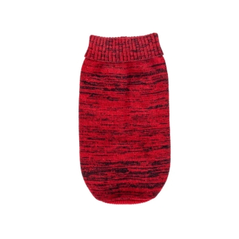Sweter z golfem w paski dla zwierząt Granatowy/Czarny/Czerwony