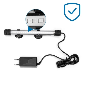 Niebieska lampa akwariowa dł 20cm/1w szklana rurka z przyssawkami