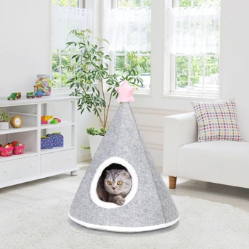 Namiot dla kota filcowe tipi Apache 50x63cm z ozdobną gwiazdką