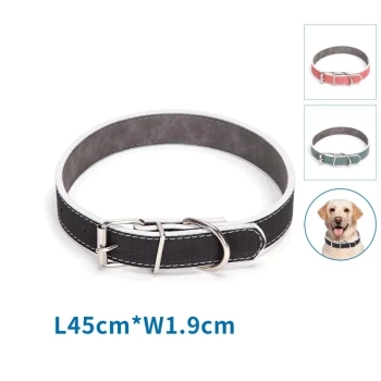 Obroża dla psa z jednolitej sztucznej skóry z PU rozm.M