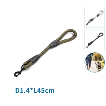 Odblaskowa krótka smycz z okrągłej liny rozmiar S 45cm