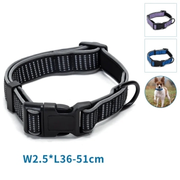 Odblaskowa obroża dla psa rozmiar S 2.5*36-51cm z klamrą