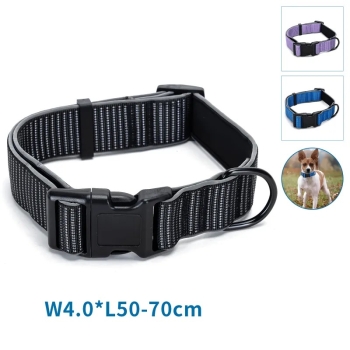 Odblaskowa obroża dla psa rozmiar L 2.5*50-70cm z klamrą