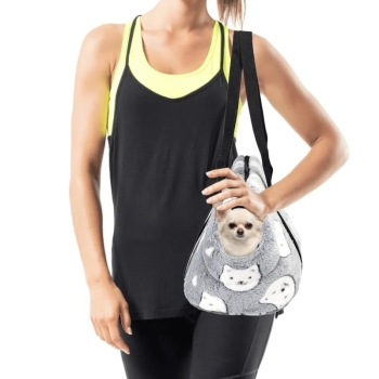 Puszysta torba w kotki dla zwierząt do noszenia na ramieniu 42*25*28cm