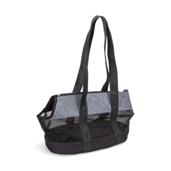 Siatkowa czarna torba dla zwierząt do noszenia na ramieniu 38*20*25cm