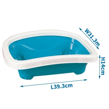 Kuweta dla kota otwarta klasyczna z obwódką rozmiar S 39.3*31.3*14cm