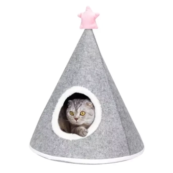 Namiot dla kota filcowe tipi Apache 50x63cm z ozdobną gwiazdką