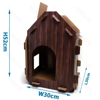 Domek dla kota z kartonu do zabawy drapania lub spania 30x30x52cm