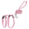 Zestaw szelek H dla kota 1 cm 25-45 cm + obroża 20-35 cm + smycz 110 cm niebieski różowy czerwony — zdjęcie 5