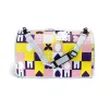 Torba L 51x26x29cm transporter dla kota lub pieska kapsuła kosmiczna Nobleza - wielokolorowy wzór geometryczny z sercami