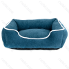 3-piece set of square polyester pet bed L47*W37*H16cm L60*W48*H18cm L75*W60*H20cm Blue