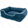 3-piece set of square polyester pet bed L47*W37*H16cm L60*W48*H18cm L75*W60*H20cm Blue